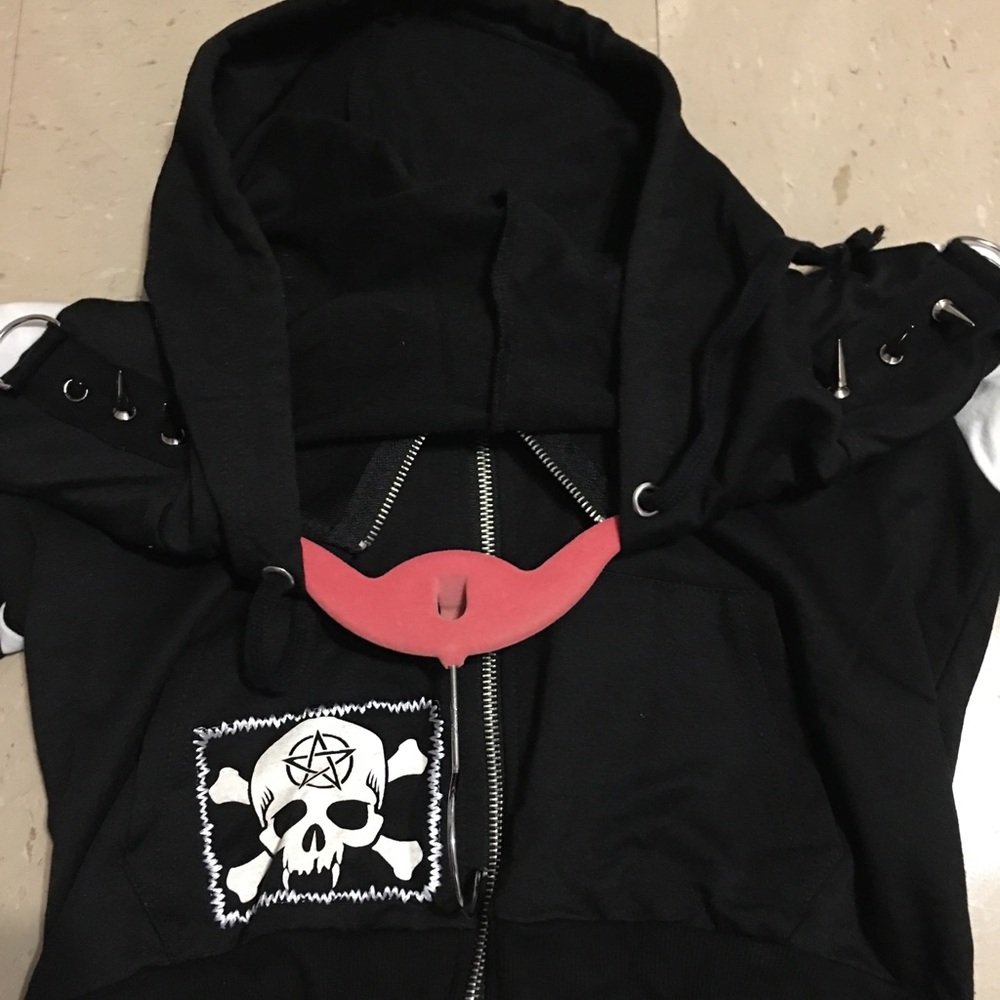 Widow Striped Zip-Front Hoodie - Picture 5 of 6